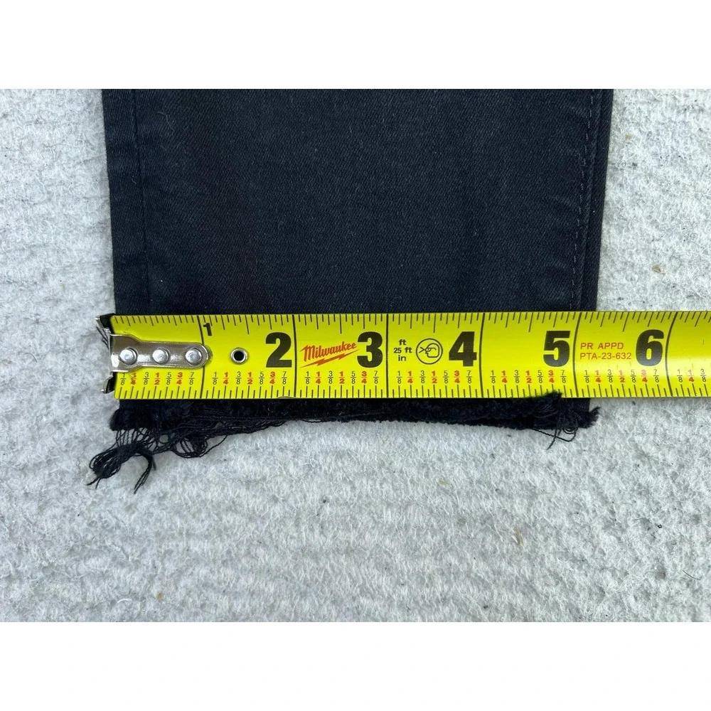 Express Skinny High Rise Jeans Womens 6R Black Distressed Raw Hem Stretch Denim